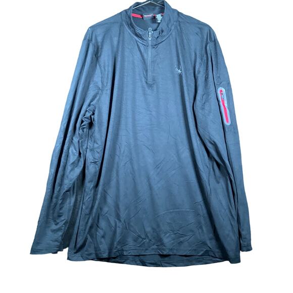 Spyder Active Mens Jacket Black Red 1/4 Zip Lightweight Tech Pocket Stretch XL - Picture 1 of 11